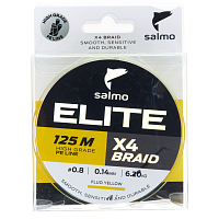 Aukla pītā Salmo Elite X4 BRAID Fluo Yellow 125