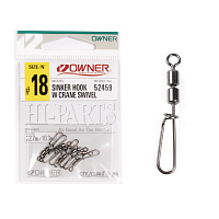 Karabīnes ar griezuli Owner SINKER HOOK W CRANE SWIVEL