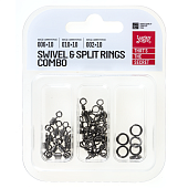 Komplekts Lucky John Pro Series SWIVEL & SPLIT RING COMBO