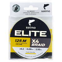 Леска плетёная Salmo Elite X4 BRAID Fluo Yellow 125