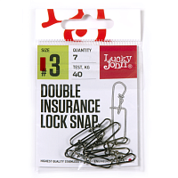 Karabīnes Lucky John DOUBLE INSURANCE INSIDE LOCK SNAP
