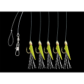 Jūras sistēma Aquantic REAL SKIN HERRING RIG #10 Chartreuse