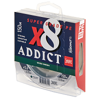 Aukla pītā Lucky John Addict JIGGING X8 BRAID Moss Green 150