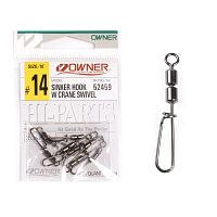 Karabīnes ar griezuli Owner SINKER HOOK W CRANE SWIVEL